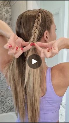 Faux Dutch Braid Pigtails, Fake Dutch Braid, Dutch Braid Hack, Poppy Hairstyles, Braid Hack, Homemade Noodles, Gym Girl, Kids Hair Cuts