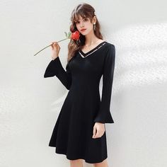 Shop fare sleeve slim sweater dresses at Fancyever. Update your wardrobe this season with our trend-setting and head-turning. Slim Sweater, Flared Sleeves, Elegant Fashion