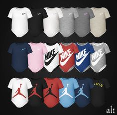 the nike air jordan t - shirts are all different colors