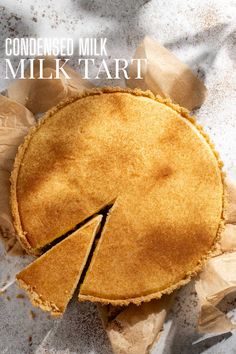 A milk tart on a white background. Toutons Recipe, South African Milk Tart, Milk Tart Recipe, Nice Biscuits, South African Desserts