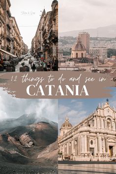 Pictures of the city of Catania, Sicily. With text saying: 12 things to do and see in Catania. Sicily Italy Catania, Sicily Aesthetic, Italy Catania, Sicily Vacation, Sicily Trip, Malta Vacation, Travel Sicily, Italy In November, Sicily Catania