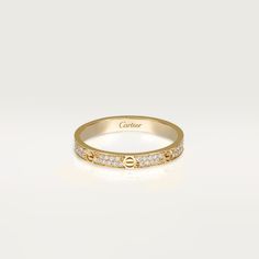 CRB4218000 - LOVE ring, SM - Yellow gold, diamonds - Cartier Piaget Ring, Cartier Love Ring, Bracelet Rose Gold, Luxe Jewelry, Classy Jewelry, Cartier Love, Jewelry Lookbook, Girly Jewelry, Jewelry Inspo