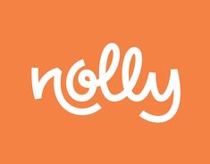 the word'nolly'is written in white on an orange background