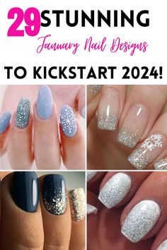 Step into the new year with a bang! Explore 29 stunning January nail designs to kickstart 2024 in style. Transform your manicure game with these on-trend inspirations. 💅✨ #JanuaryNails #NewYearNails Manicure Colors, New Nails