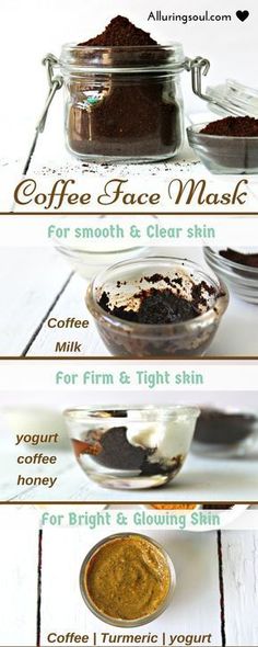 Coffee Face Mask, Minimize Wrinkles, Tighter Skin, Face Mask Recipe, Diy Baking, Homemade Face Masks, Homemade Face, Skin Care Remedies, Bath Products