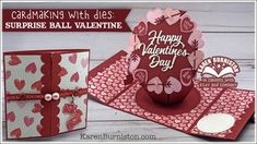 two valentine's day cards with dies on them