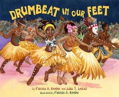 the book cover for drumbeats in our feet, with four women dancing together