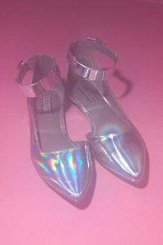 Deena & Ozzy Metal Strap Pointy-Toed Flat #urbanoutfitters Alien Fashion, Iridescent Fashion, Kitsch Fashion, Magic Things, Neo Grunge, Tokyo Street Fashion, Grand Budapest, Budapest Hotel, Dancing Shoes