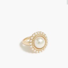 Gold-Plated Recycled Zinc, Plastic Pearls. Wedding Rings With Pearls And Diamonds, Wedding Rings With Pearls, Pearl Ring Engagement, Rings With Pearls, Rajasthani Jewellery, Tortoise Ring, Pearl Engagement Ring, Layered Rings, Gold Statement Ring