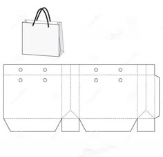 a paper shopping bag cut out from the bottom and inside with an attached handle on top