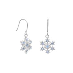 Small Aqua Crystal Snowflake Earrings on French Wire French Wire Earrings, Unique Silver Jewelry, Blue Crystal Earrings, Crystal Snowflakes, Snowflake Earrings, Sparkle Earrings, Wedding Jewelry Earrings, French Wire, Wire Earrings