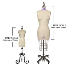 a mannequin is shown with measurements for the top and bottom half of it