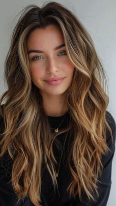 Cool Summer Best Hair Color, Rich Dark Blonde Hair Color, Summer/fall Hair Color, Hair Ideas For Humid Weather, Cooler Hair Color, Money Piece With Layers, Best Hair Color For Blue Eyes Brunettes, Brown Hair With Highlights Fair Skin, Warm Brown Dimensional Hair