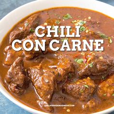 The Best Chili Con Carne Recipe Ever Chili Con Carne Recipe, Carne Recipe, Con Carne Recipe, The Best Chili, Authentic Mexican Recipes, Best Chili, Crockpot Recipes Beef Stew