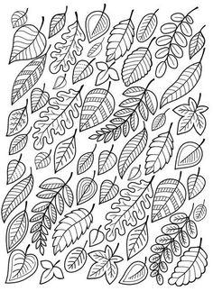 black and white drawing of leaves