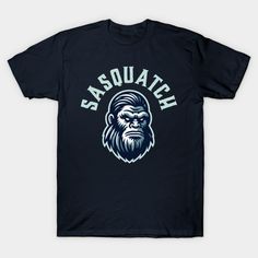 the sasquatch t - shirt is shown in blue