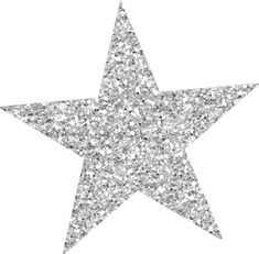 a silver glitter star on a white background