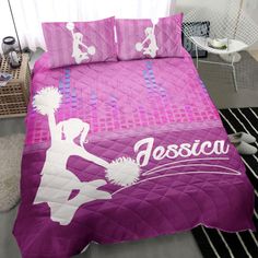 Ohaprints-Quilt-Bed-Set-Pillowcase-Cheerleading-Cheerleader-Girl-Princess-Pink-Custom-Personalized-Name-Number-Blanket-Bedspread-Bedding-478-Throw (55'' x 60'') Blanket Quotes, Pink Quilt, Cheerleader Girl, Pink Quilts, Couch Throws, Luxury Blanket, Quilt Set, Quilt Cover Sets, Printed Quilt