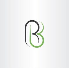 the letter b is made up of black and green lines