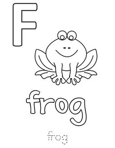 the letter f is for frog coloring page