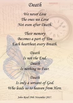 a poem written in the style of a butterfly with an image of a clock on it