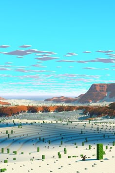 an image of a snow covered field with mountains in the background