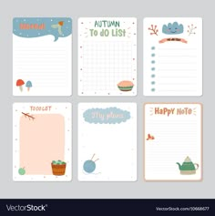 four notebooks with autumn to do list and happy notes royalty - free stock photo