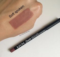 Nyx Suede Lip Liner, Nyx Lip Liner Soft Spoken, Nyx Suede Matte Lip Liner Swatches, Matte Makeup Products, Nyx Soft Spoken, Nyx Lip Liner Swatches, Drugstore Lip Liner, Lip Liner Shades, Best Lip Liner