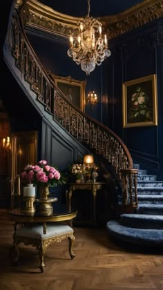 Step into timeless elegance with this Victorian foyer featuring dark navy walls and bronze details. This Pinterest idea pin showcases intricate moldings, antique furnishings, and sophisticated lighting. Perfect for vintage home enthusiasts, this design blends classic decor with rich, dramatic hues. Get inspired by the opulence and charm of a Victorian entryway.  #ClassicInterior #VictorianHouse #FoyerDesign #DarkNavy #BronzeDetails #VintageHome #HomeDecor #InteriorDesign #PinterestIdeas #VictorianFoyer Victorian Foyer, Vampire House, Gothic Interior, Goth Home, Goth Home Decor, Dark Home, Goth Decor, Fantasy House