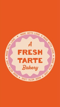 a fresh tarte bakery logo on an orange background