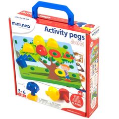 an activity pegs set in a red box