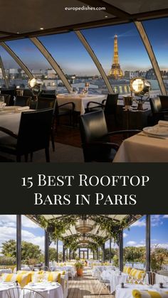 the best rooftop bars in paris with text overlay that reads, 15 best rooftop bars in paris