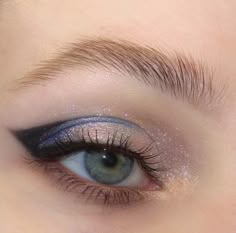 Blue And Gold Makeup Looks, Grey Eye Makeup, Gold Makeup Looks, Gold Makeup, Vegan Makeup, Cat Makeup, No Eyeliner Makeup, Makeup Obsession, Blue Makeup