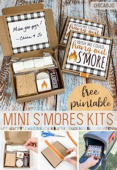 mini s'mores kit with free printable instructions for the kids to make