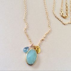 New / Excellent Condition Handcrafted Necklace 26”L Faceted Amazonite Mint Blue Color Wrapped In Gold Plated Bezel, Blue Topaz Tone Smooth Quartz Teardrop, Gold Plated Disk Accent Gold Plated 18k Bundle Up And Save Even More. Fast Shipping 10% Discount And Free Shipping For Additional Jewelry Items 2+ Please Review My Other Handcrafted Jewelry On Sale Necklace Sale, Mint Blue, Handcrafted Necklace, Blue Gold, Blue Topaz, Handcrafted Jewelry, Jewelry Crafts, Womens Jewelry Necklace, Charm Necklace