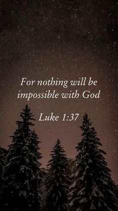 trees with the words for nothing will be impossible with god luke 1 37