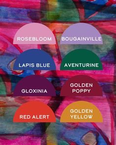 an image of the colors of paint and their names in different languages, including red, blue