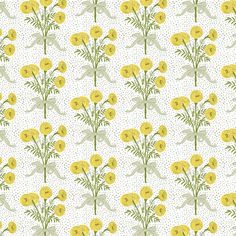 a pattern with yellow flowers and monkeys