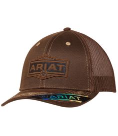 From Ariat&#x2C; this cap features:Graphic "Ariat" logo on the brimIcon  logo patch on the frontMesh backSnapback closureCotton/polyesterSpot cleanOne sizeImported. Ariat Logo, Ariat Hats, Snap Backs, Vintage Graphics, Patch Logo, Accessories Hats, Mens Accessories, ? Logo, Hats