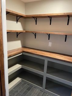 the empty walk - in closet is clean and ready for us to use