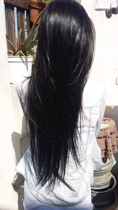 Long Straight Black Hair, Cortes De Cabello, Straight Black Hair, Jet Black Hair, Brazilian Straight Hair, Long Dark Hair, Long Black Hair