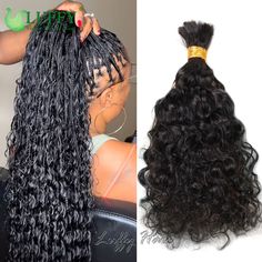 Water Wave Human Hair Bulk for Braiding Brazilian Human Hair Bulk No Weft Double Drawn 12 To 30 Inch Loose Curly Hair, Hair Brands, Textured Waves, Brazilian Human Hair, Wig Accessories, Natural Hair Color, Crochet Braids, Wigs Hair Extensions, Remy Hair