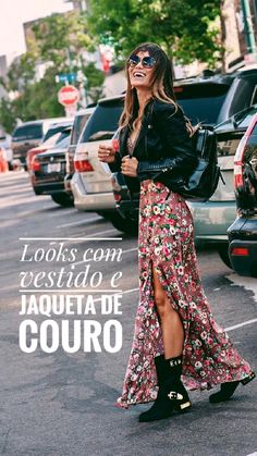 Moto Boots Outfit, Hippie Rock, Stile Boho Chic, Boho Chic Outfits, Womens Fashion Edgy, Midi Skirts, Black Leather Jacket, Looks Style, Moto Boots