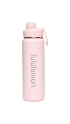 a pink insulated water bottle with the words insulated on it