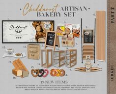 an advertisement for the artisan bakery set with various items and instructions to make it