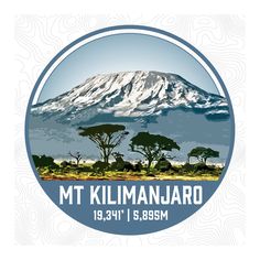 the mt kilimanjaro national park logo is shown in blue and white