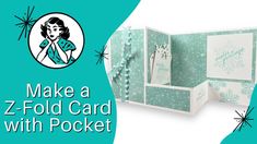 the z fold card with pocket is open