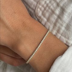 Made Of Sterling Silver 14k Gold Zirconium Minimalist Bracelet Silver, Jewerly Bag, Ring Stacking, Minimalist Bracelet, Dainty Bracelets, Dream Jewelry, Stylish Jewelry, Tennis Bracelet