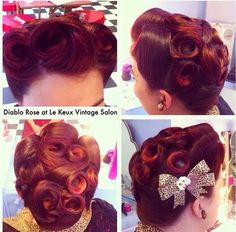 50s Updo Hairstyles, 50s Updo, Pin Curl Updo, Rockabilly Hair Tutorials, Mystery Ideas, Curl Updo, Vintage Haircuts, Pin Curl, Retro Updo