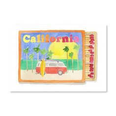 California Matchbook - Furbish Studio Personalized Gallery Wall, Furbish Studio, Matchbook Art, Trending Art, Ski Resorts, Sparks Joy, Brace Yourself, Water Views, Watercolor Art Prints